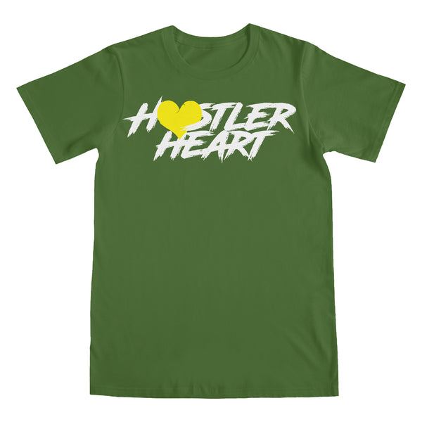 GREEN SHIRT / WHITE WRITING / YELLOW HEART