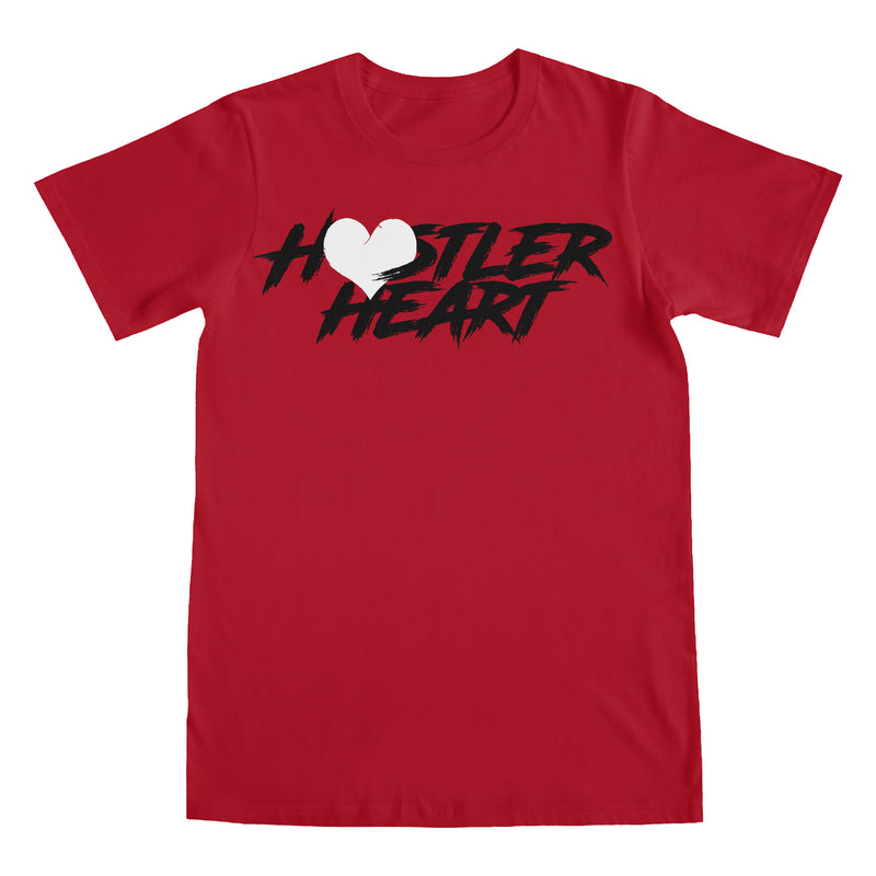 RED SHIRT / BLACK WRITING / WHITE HEART